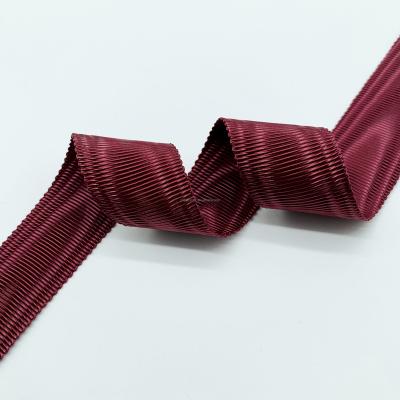 China Wholesale Wine Color Moire Ribbons High Tenacity 19mm Grosgrain Ribbons for sale