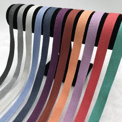 China High Quality Sustainable Cotton Heather 10mm Webbing Herringbone Tape for sale