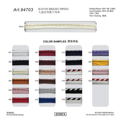 China 9mm Sustainable Viscose Twisted Woven Piping Rope For Home Textile for sale