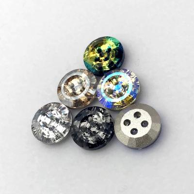 China 4 Holes Viable Crystal Round Rhinestone Buttons For Clothing for sale