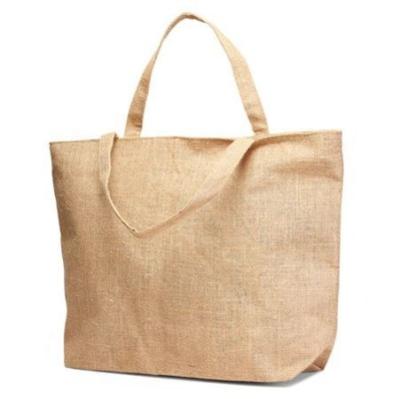 China Natural Custom Jute Color Handled Tote Fabric Promotional Bag for sale