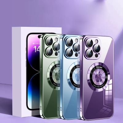 China Shockproof For iPhone 14 13 Max Magnifier 12 Pro Luxury High Quality Magnetic Suction Phone Electroplating Case for sale