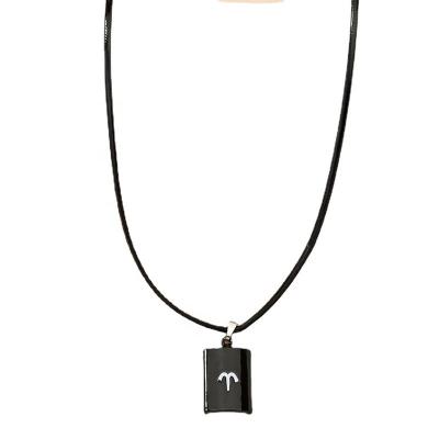 China Hiphop Zyo Fashion Jewelry Tasty Zodiac Sagittarius Engraved Mens Pendant Necklace With Waxed Cotton Rope for sale