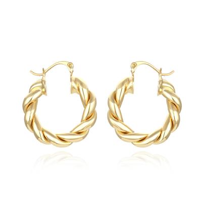 China CLASSIC Western Fashion Copper Earrings Jewelry Twist Circle Earring for sale