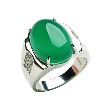 China Zyo CLASSIC Hot Selling Rings Open Jade Rings Natural Stone Plated White Gold 925 Silver Adjustable Rings Man for sale