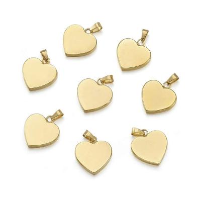 China Religious Personalize Heart 18K Gold Pendant Plated Sublimation Necklace Blanks For Women for sale