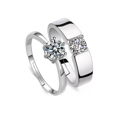 China CLASSIC Zyo Sterling Silver Engagement Wedding Couple Moissanite Ring for Men and Women for sale