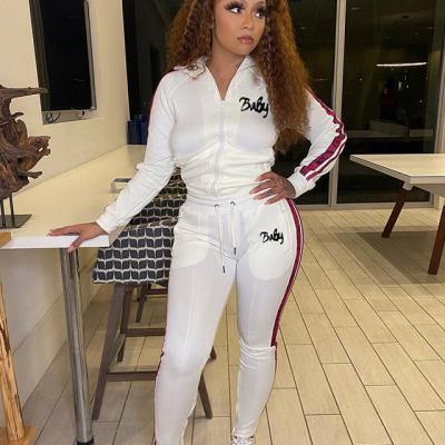 China Autumn Women Clothing Tracksuit Sporty Washable Letter Print And Embroidery Outfits Long Pants Tracksuit Set for sale