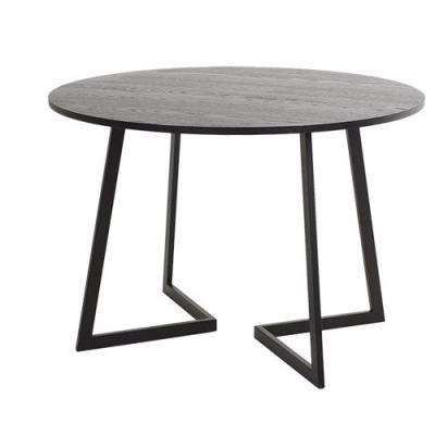 China Nordic Modern Black Round Accent Dining Table Living Room Furniture MDF Panel&Metal Legs For Home Office Hotel Wedding Garden for sale