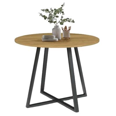 China Modern Modern Metal Side Frame Table Furniture Living Room Style Wooden Dining Table for sale