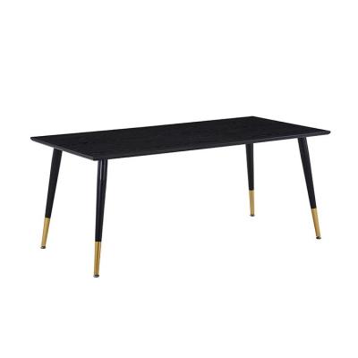 China Wholesale Modern Design Factory Restaurant Rectangle Cafe Modern Design Black Wood Dining Table Set Dining Room Furniture for sale