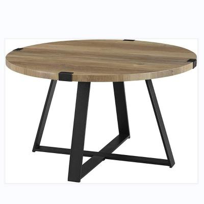 China Creative Contemporary Metal Frame Design Table Top Coffee Table Nordic Modern Wooden Living Room Furniture for sale