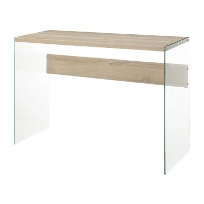 China Luxury Contemporary Design Entryway Table Console Hallway Clear Glass Wooden Console Table For Living Room for sale