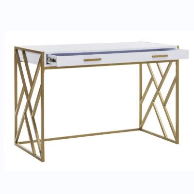 China Luxury Design Luxury Home Furniture Gold Metal Frame MDF Entry Hallway Side Console Table With Drawers for sale