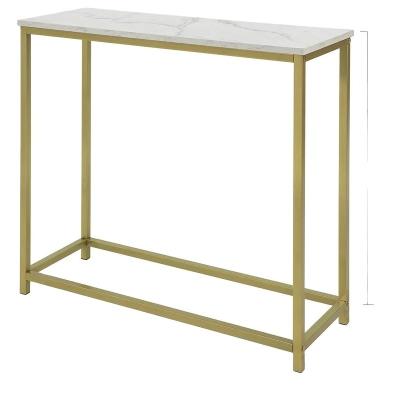 China Luxury New Arrival Contemporary Hallway Console Entry Table Marble Gold Top Metal Modern Console Table for sale