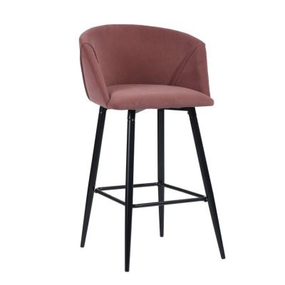 China Best Selling Modern High Back Armrest Velvet Bar Stool Modern Upholstered Chair For Home Bar Cafe for sale