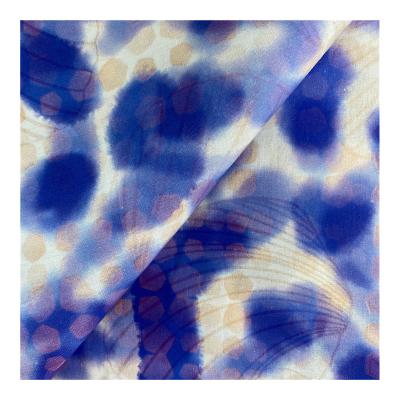 China Popular Blue Color Custom Stretch Design Cotton Traditional Digital Printed For Clothing for sale