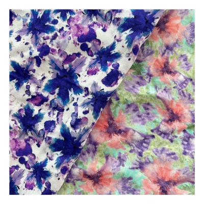 China High quality custom made anti pill pattern digital dump printing rayon silk blend fabric for women clothes for sale