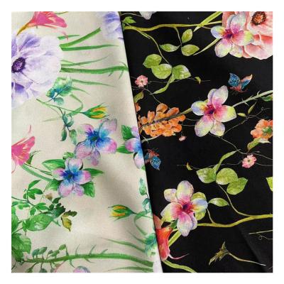 China Anti Pill Factory Price Woven Plain Spun Floral Digital Printed 100% Viscose Rayon Poplin Fabric For Dress for sale