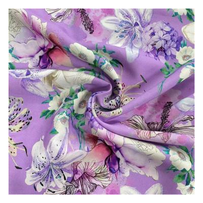 China Newest anti pill design custom flowers printing viscous 100 rayon poplin digital printed fabric for girls dress for sale