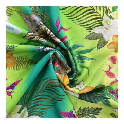 China Cheap custom hawaiian anti pill rayon poplin digital printed fabric 100% spun printing modern pill design for women dress for sale