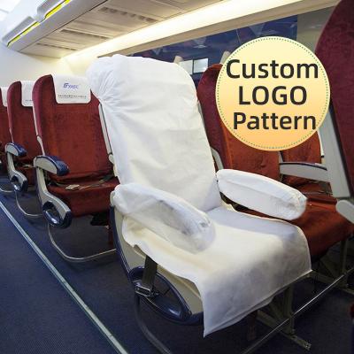 China Airplane Seat Covers Semi, Trending 2021, Soft Non Woven Fabric Prevents Contact, Airplane Seat Covers With Arm Rest For Traveler, Can Customized, White for sale