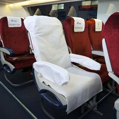 China Semi disposable flat seat cover, productos 2021, can print LOGO, white dispos airplane seat covers with arm rest, high-speed rail, train, bus, non woven fabric for sale