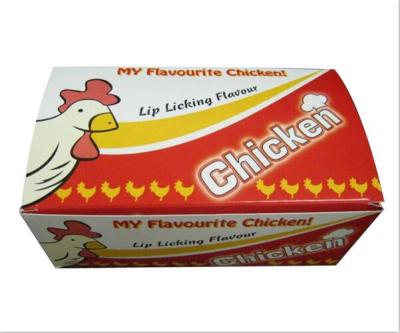 China Recycled Materials Folding Cardboard Box Food Fried Chicken Kraft Paper Lunch Box for sale