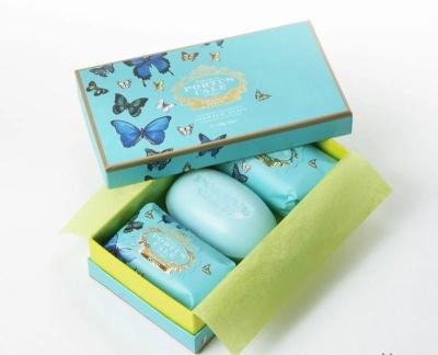 China Recyclable Collapsible Paper Soap Box Luxury Cosmetic Handmade Paper Packaging for sale