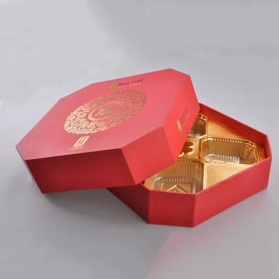 China Recyclable Hard Paper Box PVC Tray Paper Food Box For Packing Mooncake Recycle Box for sale