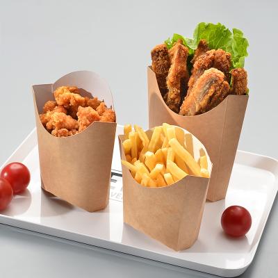 China Recyclable Custom Fried Chicken French Fries Take Out Food Packaging Disposable Kraft Paper Lunch Box for sale