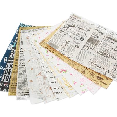 China Food Grade Leakproof Paper Food Grease Wrapping Paper For Bread Sandwich Burger Fries for sale