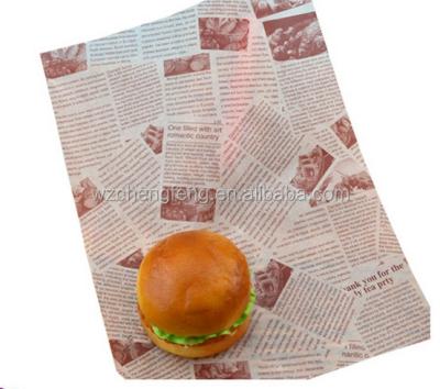 China Greaseproof Food Grade Printed Leakproof Paper / Burger Wrapping Paper for sale