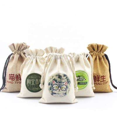 China Eco - Friendly Candle Packaging Pouch Fabric Bag Canvas Tote Pouch With String for sale