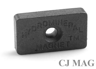 China EPS system Block ferrite magnet with special signs on it and hole for sale