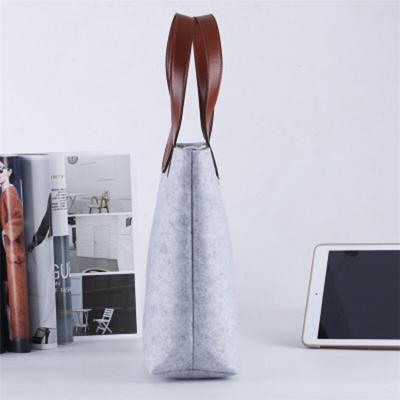 China High Quality Factory Outlet Women Large Casual Soft Foldable Handbag Felt Shoulder Shopping Bags for sale