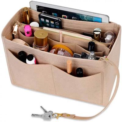 China New Fashion Trendy Leisure Felt Tote Bags Felt Cosmetic Makeup Vanity Bag For Women for sale