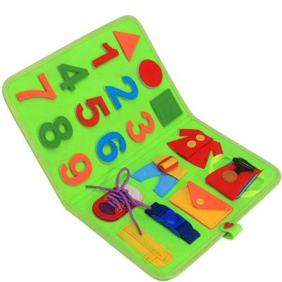 China Eco-friendly Material OEM Customized Felt Material Multifunctional Educational Toy Busy Board For Toddlers Learning Basic Dressing Skills for sale