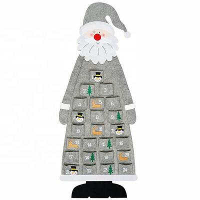 China Hot Sale Felt Calendar Christmas Christamas Decoration Hanging Decorations With Multiple Storage Pockets For Home for sale