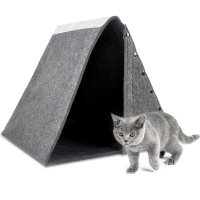 China New Breathable Portable Sustainable Indoor Outdoor Cat Felt House Felt Cat Cave for sale