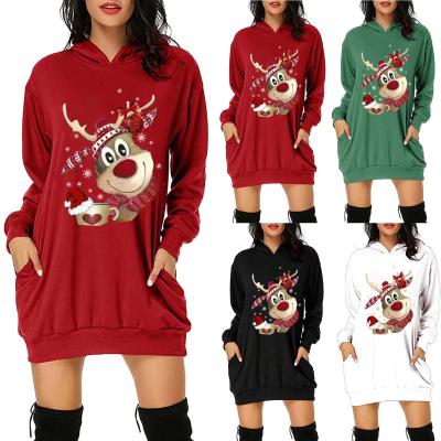 China 2021 Christmas theme antibacterial oversized body printed woman hoodie trend pop pattern full body hoodie for sale