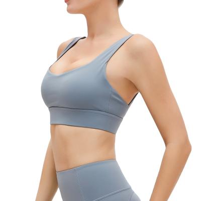 China Breathable New 2021 Sticky Running Bras are shockproof, stylish, strappy and stylish yoga bra with beautiful back and high strength for sale