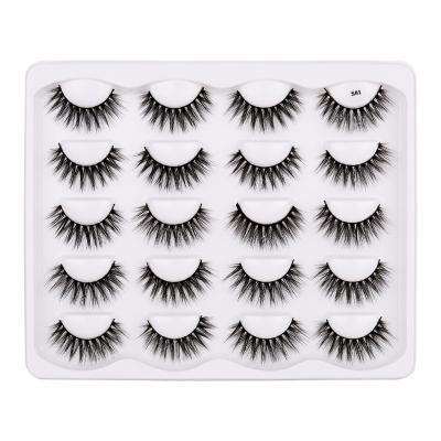 China Custom Logo 3D Natural Vendor Full Band Naturally Curved Eye Lashes Handmade False Eyelashes Extensions for sale