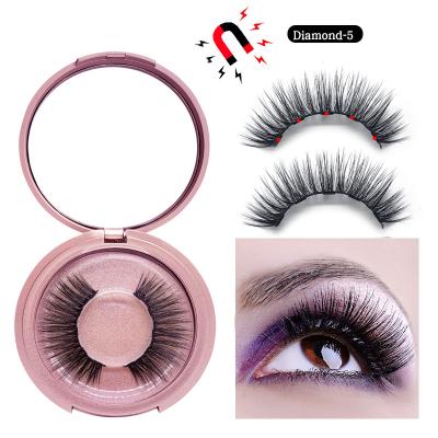 China Natural Wholesale 3D Loop Full Strip Lashes 19mm Magnetic Fiber Fluffy Tweezers And Glue False Eyelash Extensions Kit for sale