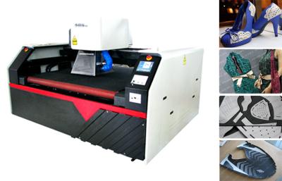 China CO2 Laser Engraving Cutting Machine for Shoe Upper , Leather / Laser Marking Machine for sale