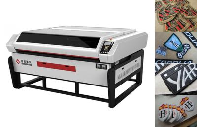 China Co2 DC glass Label Laser Cutting Machine for Woven / Leather Label , Applique Logo for sale