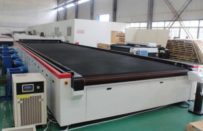 China Aircraft Carpet Laser Cutting Machine 11 meters Long With Conveyor Working Table for sale