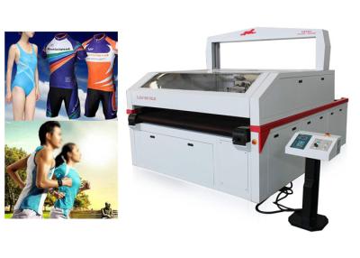 China Swimwear Fabric Laser Cutting Machine , Sublimated Fabrics Scanning Laser Cutter for sale