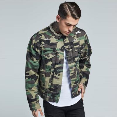 China Wholesale Windproof Clothing New York Jaket Jeans Men Camouflage Collarless Denim Jacket for sale