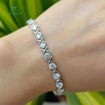 China Other Genuine Round Diamond 18k White Gold Lab Grown Bracelet For Women for sale